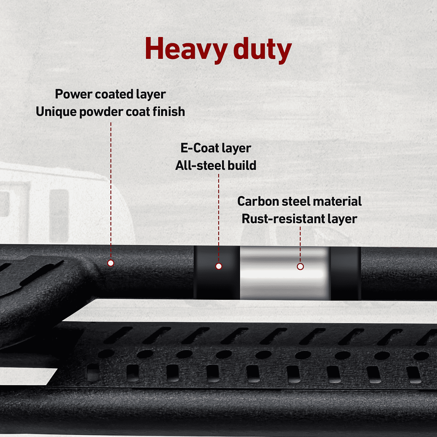 Vijay Running Boards Compatible with 2005-2023 Toyota Tacoma Double/Crew Cab 4-Door Bolt-on Side Steps Rails Steel Nerf Bars