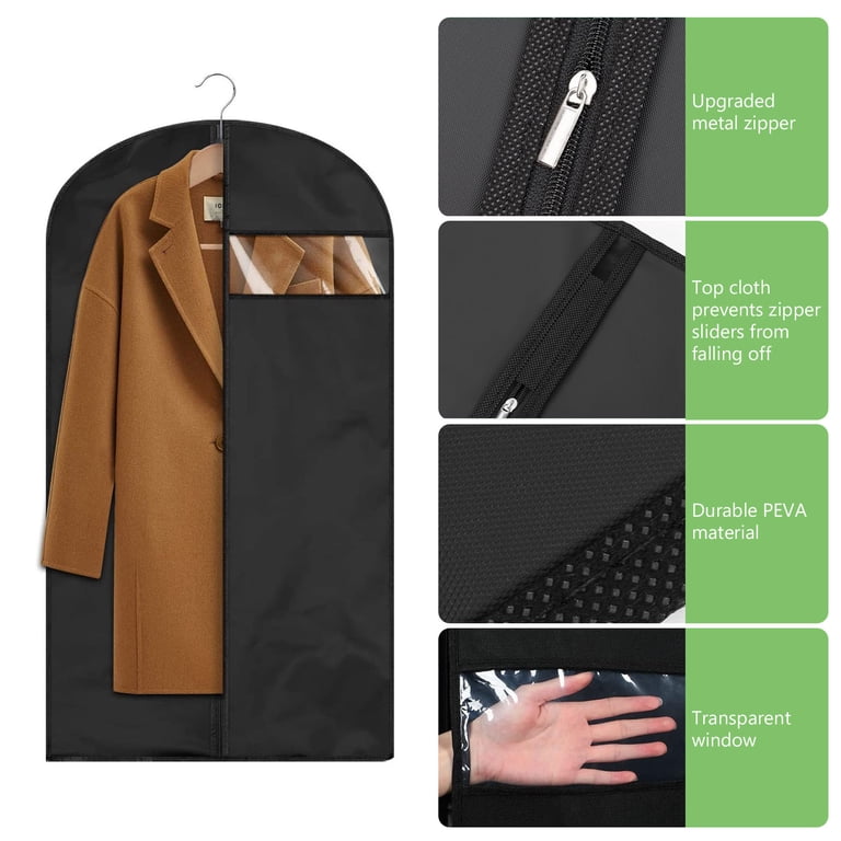 Tripumer 4-Piece Hanging Garment Bag 24 x 40 Inch Black photo 5