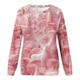 thumbnail image 5 of Fznquz Womens Casual Tops Fall Winter Crewneck Christmas Pink Sweatshirt Long Sleeve Trendy 2025 Womens Tees, 5 of 5