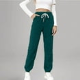 thumbnail image 2 of LYXSSBYX Pajamas Pants for Women Women's Fashion Casual Solid Elastic Waist Trousers Long Straight Pants, 2 of 9
