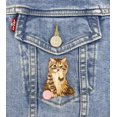 thumbnail image 5 of Brown Cat, Playing Pink Yarn Ball, Pets, Kitten, Embroidered, Iron on Patch, 5 of 6