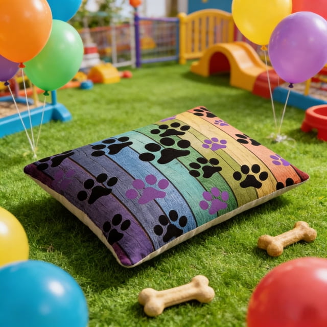 Yhmxh Fundas de cojín decorativas con estampado de huellas de perro