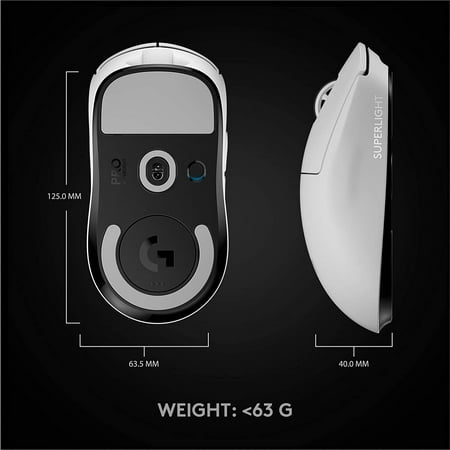 Logitech - PRO X SUPERLIGHT Lightweight Wireless Optical Gaming Mouse with HERO 25K Sensor - White