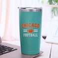 thumbnail image 3 of Chicago Cup with Lids and Straws Insulated Stainless Steel Tumbler Travel Coffee Mug Football Gifts 20 Oz, 3 of 6