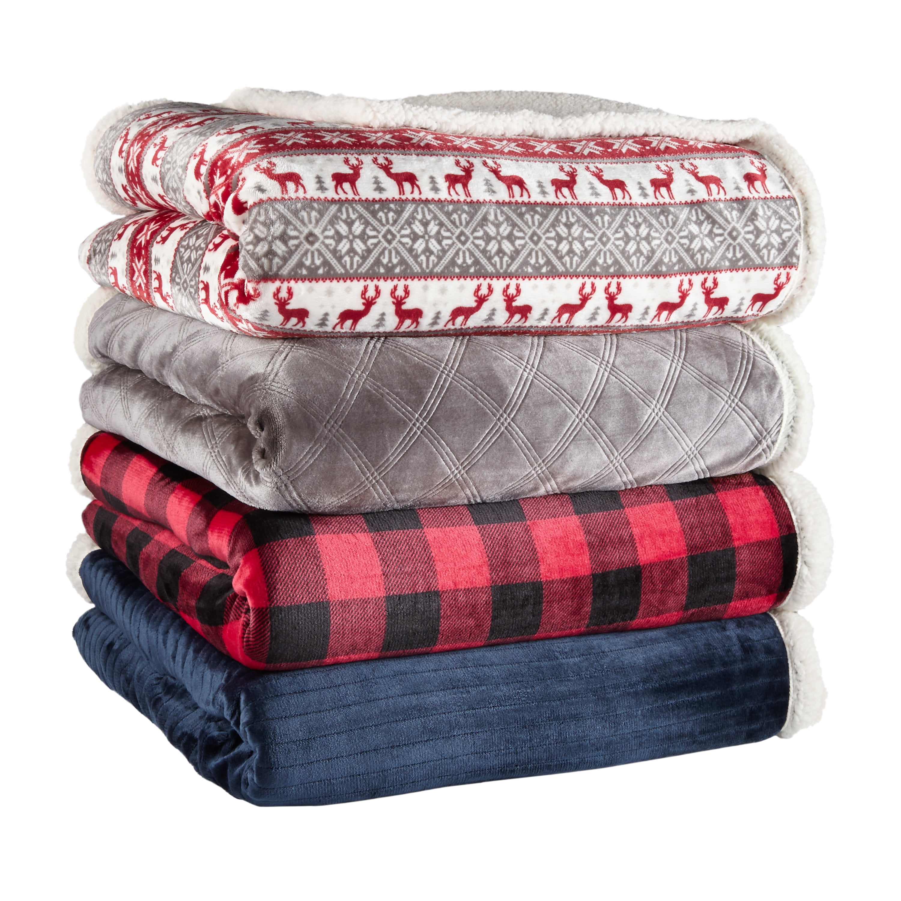 Better Homes Gardens Full Queen Sherpa Blanket Buffalo Plaid Walmart