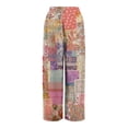 thumbnail image 5 of Dress Pants Women Petite High Waisted Wide Leg Summer Beach Vacation Pants Boho Lounge Casual Palazzo Trousers, 5 of 7