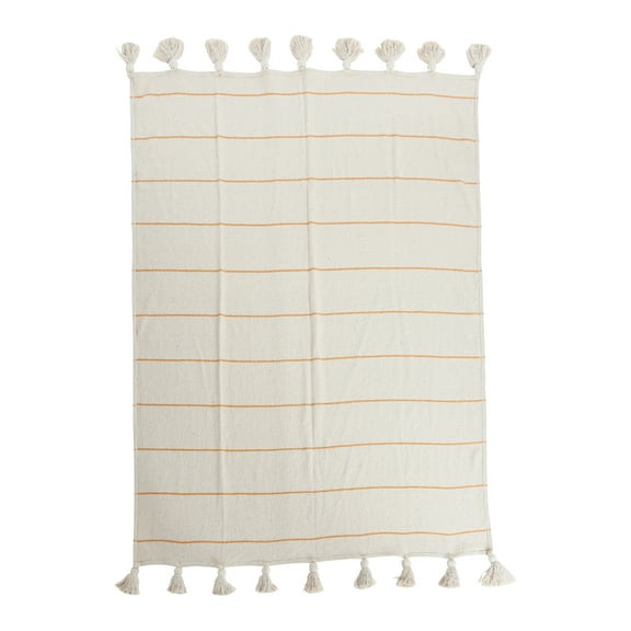 Main   Mesa Striped Cotton Throw Blanket with Tassels