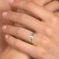 thumbnail image 4 of Gem Stone King 10K Yellow Gold Sky Blue Aquamarine Engagement Ring for Women | 0.50 Cttw | Emerald Cut 6X4MM | Gemstone March Birthstone | Wedding Engagement Anniversary Ring for Women | Size 8, 4 of 6