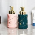 thumbnail image 2 of Qeeadeea Marble Ceramic Foaming Soap Dispenser, Foam Soap Dispenser With Gold Pump, Hand Foaming Dispenser, For Barthroom Kitchen-green-round, 2 of 9