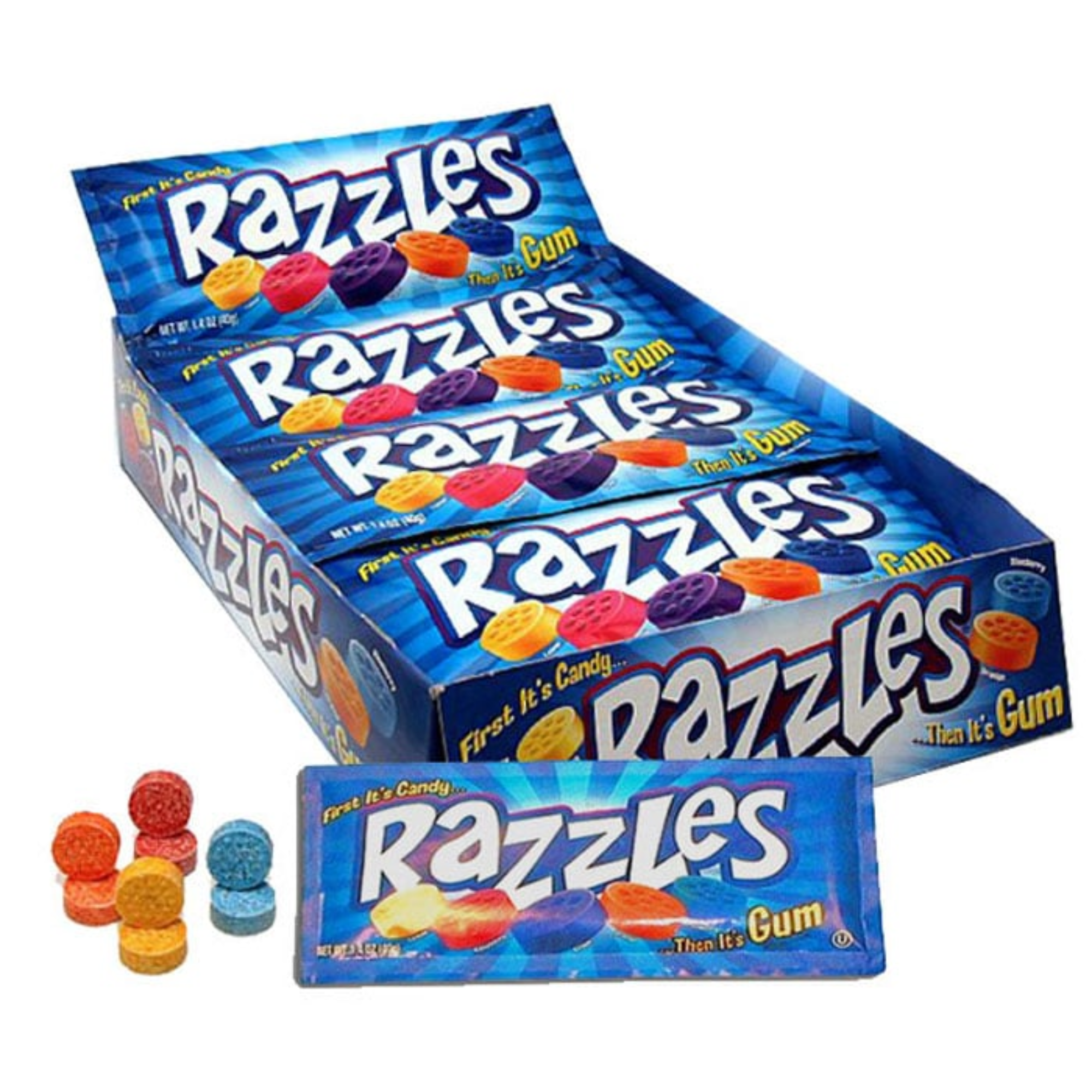Razzles ORIGINAL Flavor Candy Gum 1.4 Ounce (Pack of 24)