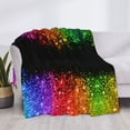 thumbnail image 4 of Throw Blanket for Couch, Rainbow Glitter Border Super Soft Fuzzy Comfy Warm Throw Blanket, Cuteness Lightweight Cozy Plush Flannel Blanket & Throws for Sofa and Bed All Season, 4 of 5