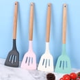 thumbnail image 2 of Farfi Slotted Turner High-temperature Resistant Non-stick Hollow Silicone Spatula Steak Frying Spatula Kitchen Gadget (Dark Gray), 2 of 13