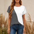 thumbnail image 6 of Backless Cross V-Neck Top for Women - Short Sleeve Graphic Print Tee, Sexy Open Back Blouse for Women's Summer Party & Casual Outfits Gray M, 6 of 7