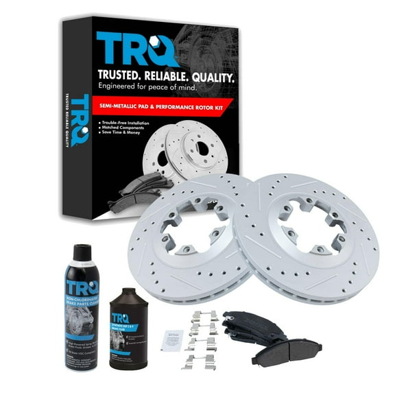 TRQ Brake Rotor Coated & Metallic Pad Kit w/Chemicals for Colorado BKA16393 Fits select: 2004-2008 CHEVROLET COLORADO, 2004-2008 GMC CANYON