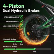Electric Bike for Adults, Peak-4000W, Max 40MPH and 70Miles Electric Motorcycle,19 Fat Tire Dirt Bike, 7-Speed E-Bike with Full Suspension, Hydraulic Brakes