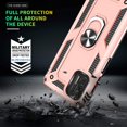 thumbnail image 6 of Compatible for Moto G Stylus 2021 Case with HD Screen Protector, [Military-Grade] Magnetic Ring Holder Kickstand Shockproof Protective Phone Case for Motorola Moto G Stylus 2021, Rose Gold, 6 of 13