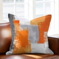 thumbnail image 3 of Burnt Orange Grey Oil Painting Pillow Covers 16x16 Inch, Abstract Modern Geometric Linen Pillowcase with Invisible Zipper, Decorative Throw Pillow Covers Cushion Case for Couch Sofa Bed Living Room, 3 of 9