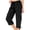 Black, variant on Women's Petite Athletic Cargo Capris with Pockets and Drawstring Straight Leg Casual