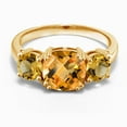 thumbnail image 2 of Gem Stone King 18K Yellow Gold Plated Silver Yellow Citrine 3-Stone Engagement Ring for Women | 4.60 Cttw | Gemstone Birthstone | Wedding Engagement Anniversary Promise Ring for Women | Size 7, 2 of 5