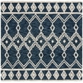 thumbnail image 2 of SAFAVIEH Abstract Torrey Geometric Wool Area Rug, Navy/Ivory, 6' x 6' Square, 2 of 12