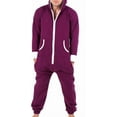 thumbnail image 3 of Men’s Onesies, Unisex Plain One-Piece Pajama Jumpsuit – Hooded Plain Onesies for Men, Cozy Adult Loungewear Playsuit, 3 of 3