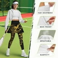 thumbnail image 5 of FUIALDOLG Golden Butterflies Athletic Skirt With Leggings for Women Butterfly Skirted Leggings Athletic Tennis Golf Pants Stretchy High Waist Yoga Pants with Pocket Holiday Party Costume,Size 2XL, 5 of 7