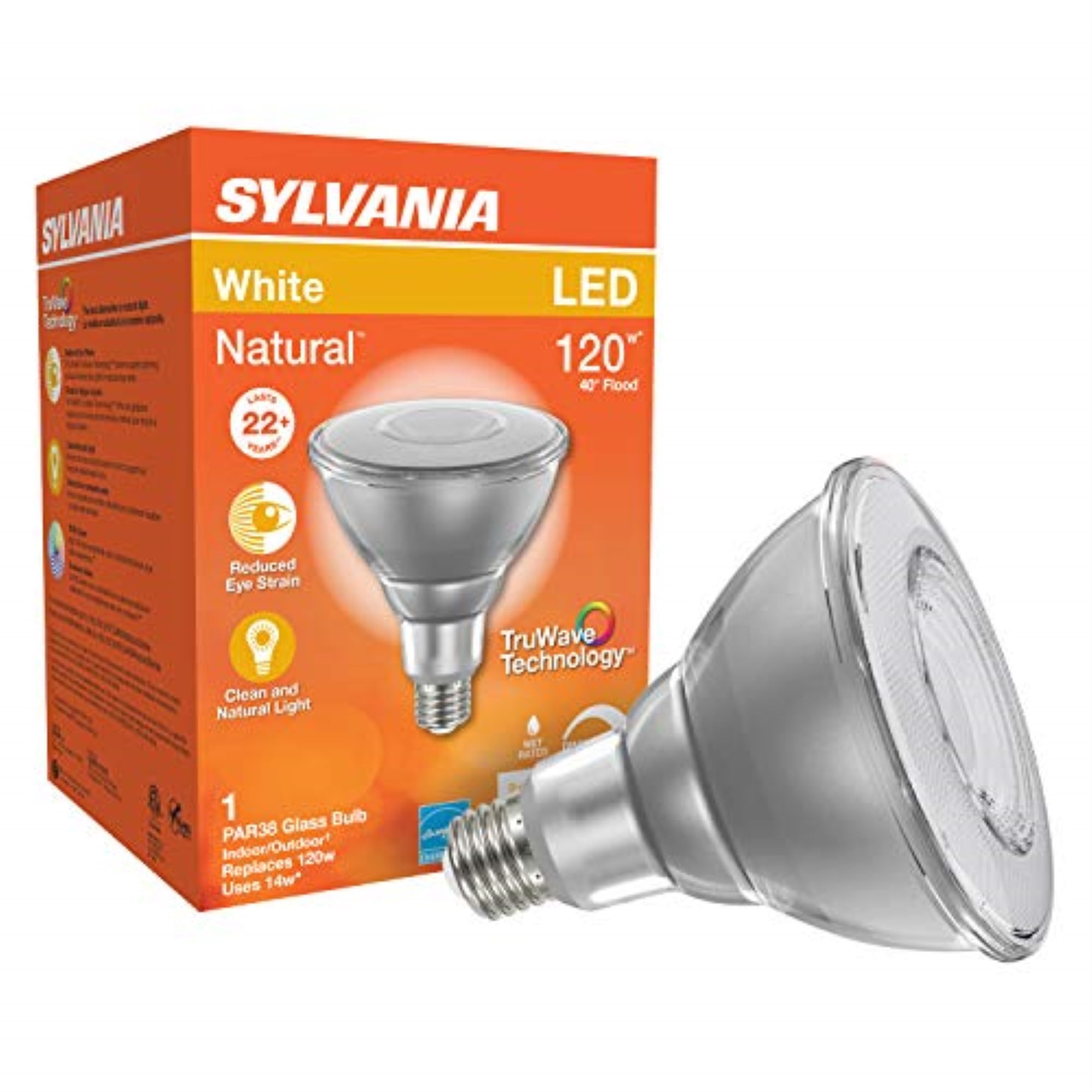 3005254 LED PAR38 E26 W 120W Sylvania Natural PAR 38 E26 (Medium) LED Floodlight Bulb White 120 W (Pack of 1)