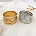 thumbnail image 4 of Pulseras anchas retro de aleación de estilo nacional juego de pulseras anchas pulseras de oro brillante para mujeres juego de diez piezas joyas para parejas regalo de San Valentín, 4 of 5