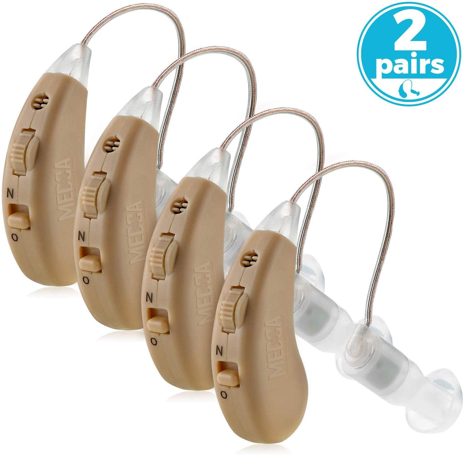 Digital Hearing Amplifier Set (2 Pairs) 4 Rechargeable & Noise