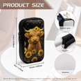 thumbnail image 6 of SEANATIVE Double Glasses Case Zipper Glasses Pouch Bags with 2 Compartment, Stylish Printed Eyeglasses Case Mini Phone Purses Small Storage Bag for Eyeglasses, Highland Cow Sunflower Black, 6 of 7