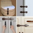 thumbnail image 4 of ZOUYUE 12 Pack Baby Locks Child Safety Cabinet Proofing - Safe Quick and Easy 3M Adhesive Cabinet Drawer Door Latches No Screws & Magnets Multi-Purpose for Furniture Kitchen Ovens Toilet Seats-Brown, 4 of 6