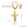 thumbnail image 2 of Lovelords Religious Men Crucifix 14K Yellow Gold Cross Pendant Necklace Heavy Byzantine Chain Necklaces Jesus Christ Holy Jewelry Gifts, 2 of 7