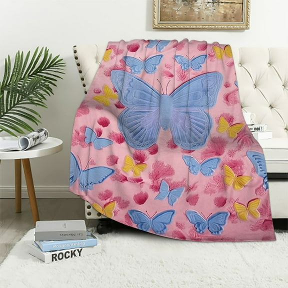 HENGT in The Dark Blanket, for Kids Girls, Fuzzy Cozy Warm Soft Throw Blanket for Couch Bed Sofa, Girl Toys Butterfly Blankets for Teens Grandkids Unique Birthday Gifts