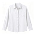 thumbnail image 5 of ClodeEU Women's Collared Button Down Long Sleeve Shirt,Casual Office Blouse White,Women's Plus L, 5 of 6