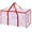 Red, variant on Clear Clothes Storage Bag Organizer with Reinforced Handle, Moisture-proof Storage Bags for Comforter, Blanket, Bedding, Toys, Transparent Moving Totes with Sturdy Dual Zippers