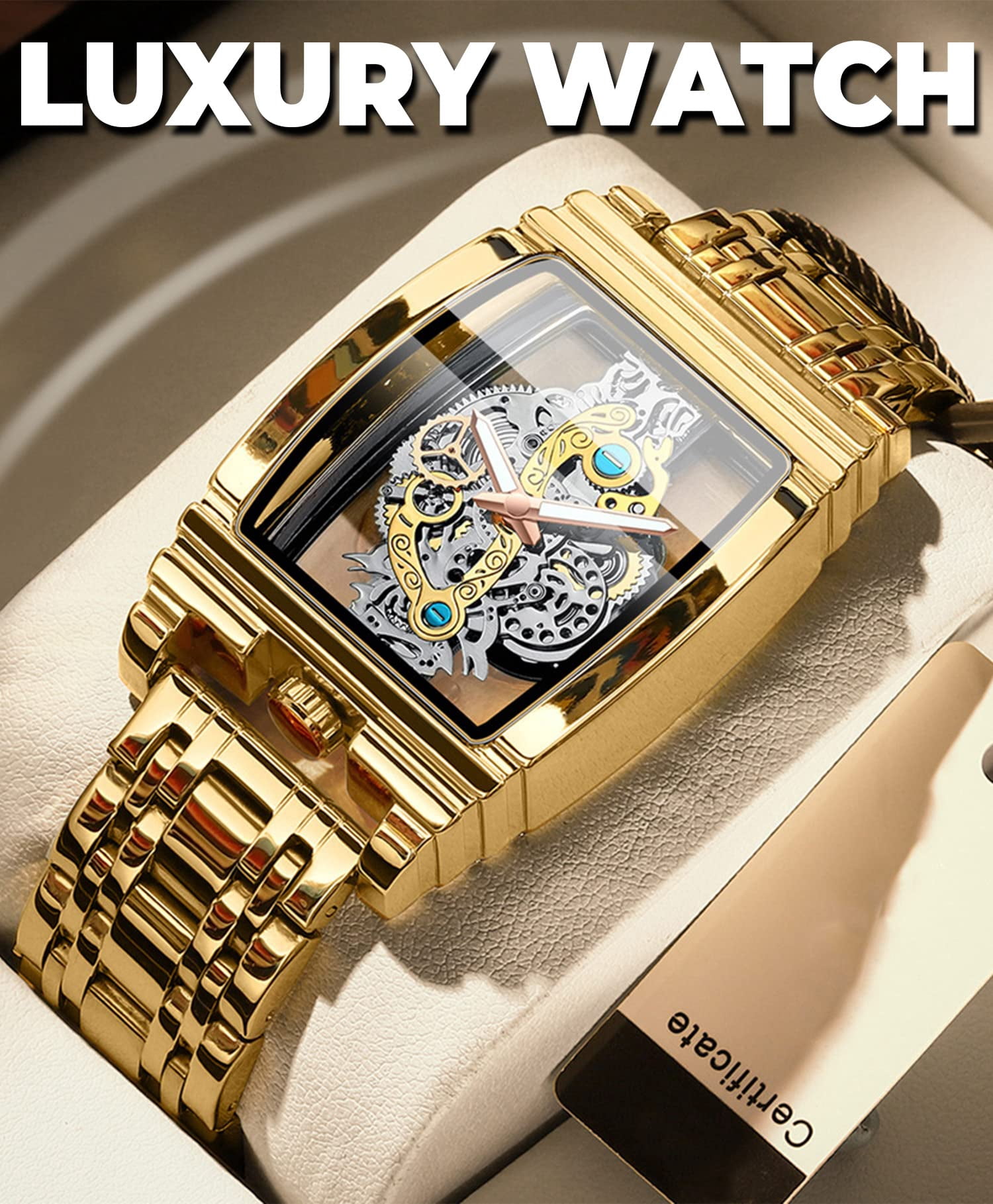 Skeleton Watch for Men - Stainless Steel, 30M Water Resistant, Luminous Markers | Stylish Business Watch