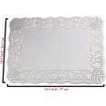 thumbnail image 2 of 150 piezas de tapetes de papel rectangulares de encaje blanco, almohadillas para envolver pasteles, decoración de vajilla de boda (10,5 x 14,5 pulgadas), 2 of 5