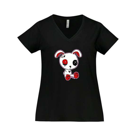 Inktastic Goth Bunny Kawaii Women's Plus Size V-Neck T-Shirt