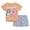 Peach / blue, variant on Bluey Bingo Toddler Girls T-Shirt and Chambray Shorts Outfit Set Toddler to Little Kid