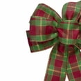 thumbnail image 3 of Northlight Plaid 6-Loop Christmas Bow Decoration - 9" x 14" - Red and Green, 3 of 3