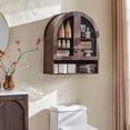thumbnail image 4 of SinCiDo Bathroom Medicine Cabinet with Doors, Arched Wall Mounted Cabinet w/ Adjustable Shelves and Open Shelf, over The Toilet Storage Cabinet, 4 of 9