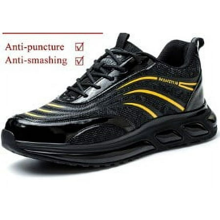 Steel Toe Shoes Men Work Safety Breathable Lightweight Lace Up Sneakers Foot Support Comfortable Boots