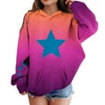 thumbnail image 4 of Sookity Girls Cute Star Print Hoodies Oversized Long Sleeve Pullover Casual Loose Tops Sweatshirt Fall School Trendy Clothes with Pockets Hot Pink,120 Kids Hoodies, 4 of 7