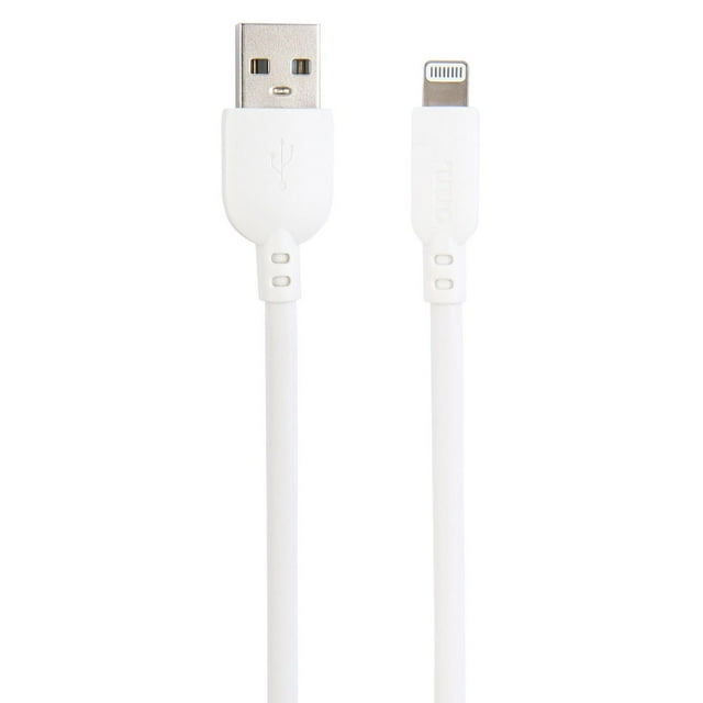 Onn. 10-Foot Lightning to USB Charging Cable – White
