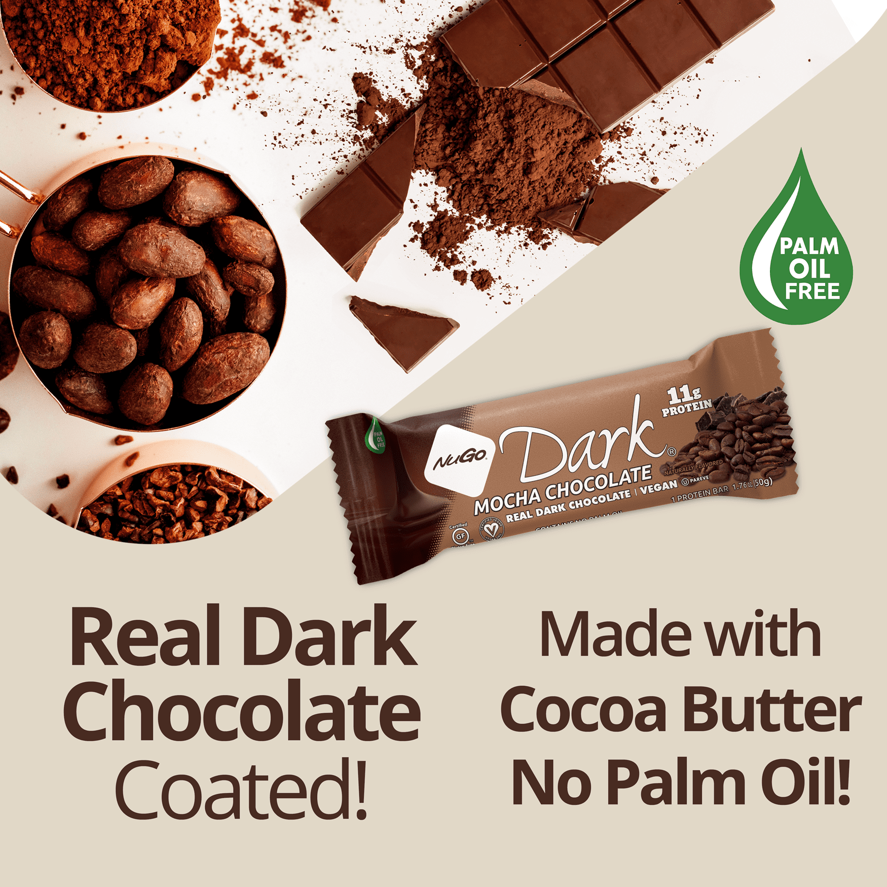 NuGo Dark Chocolate Cherry, 12g Protein Bar, Vegan, Gluten Free, Non-GMO, Kosher Pareve, 24 count