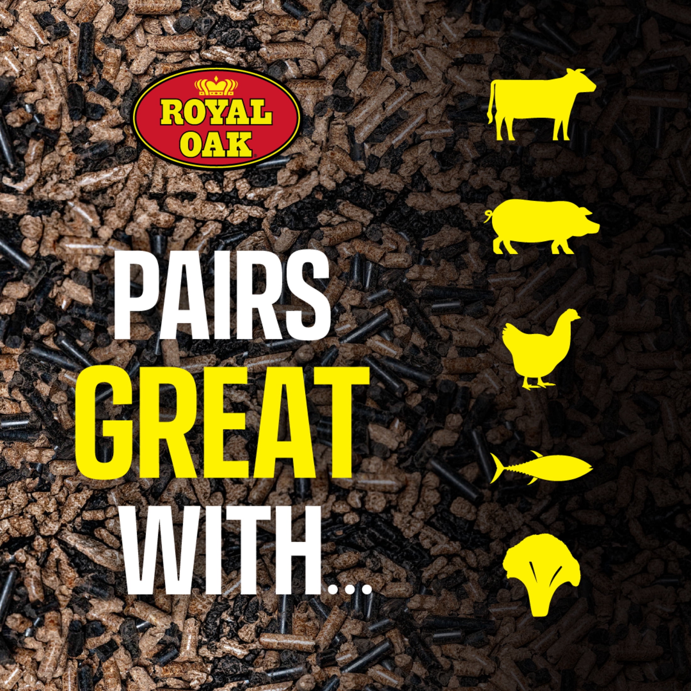 Royal Oak 100% Charcoal and Hickory Blended Pellets, 20 lbs