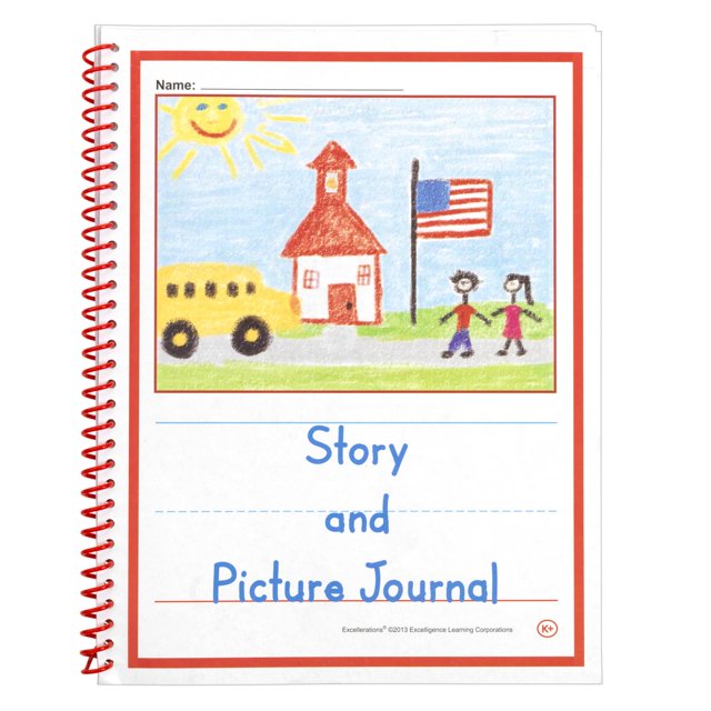 Excellerations Story and Picture Journals Juego de 10 8.5" x 11" 60 páginas cada uno | Materiales para artes y manualidades Cuadernos de primaria para el aula de niños Grados Prek K-2 + Elementos esen
