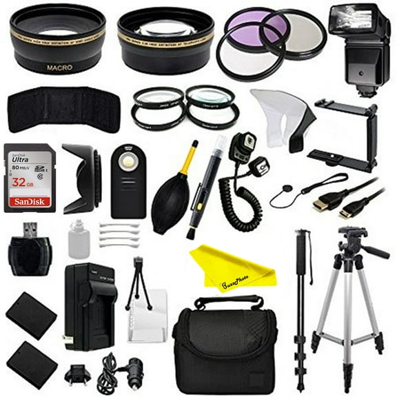 Total Package for the Canon EOS Rebel T6 i Digital SLR Camera Includes: .43x Wide Angle & 2.2x Telephot