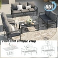 thumbnail image 4 of MRUAKA Aluminum Patio Furniture Set, 7 Pcs Modern Outdoor Sofa Sets, Outdoor Sectional Patio Conversation Set with Coffee Table for Backyard, Poolside, Dark Grey, 4 of 9
