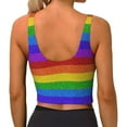 thumbnail image 4 of Uemuo Colorful Glitter Rainbow Pattern Women's Sports Bra - High Impact Support, Breathable, and Comfortable Athletic Bra for Running, Yoga, and Workouts, 4 of 9